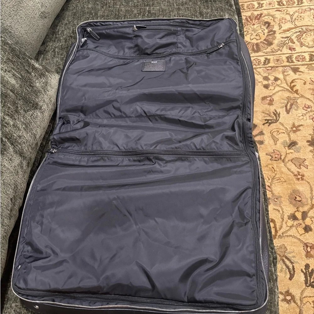Tumi Black Textured Leather Garment Carry on Travel Bag